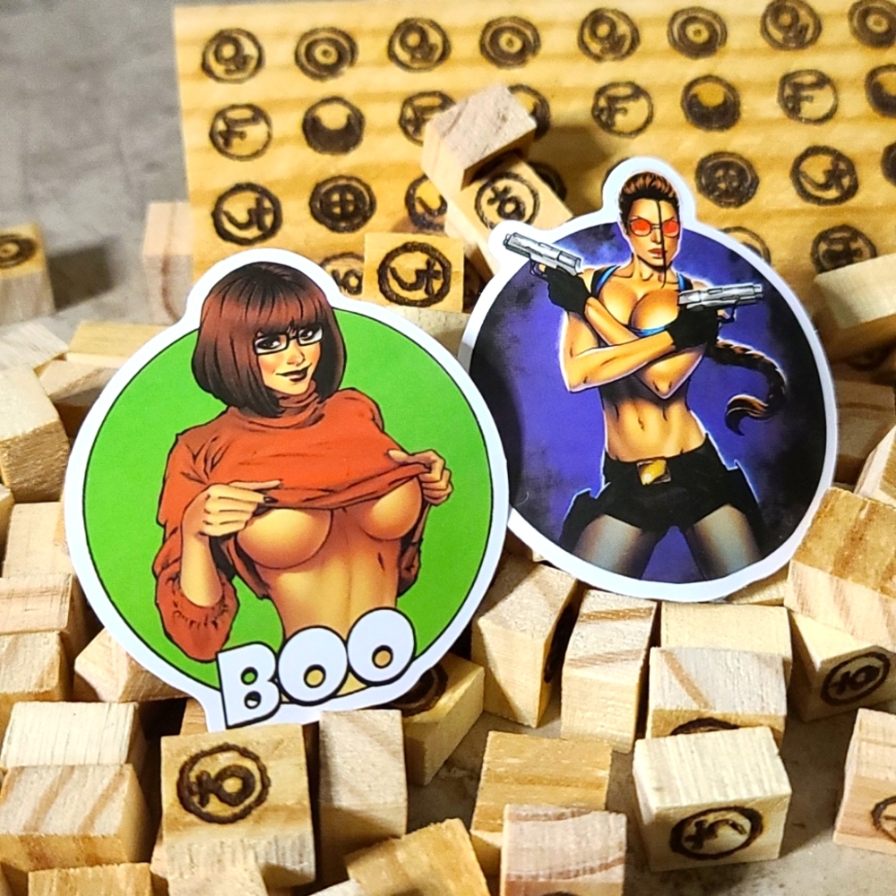 Velma & Lara Croft Stickers